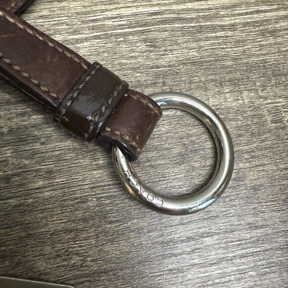 Coach Brown Leather Replacement Strap with Silver Fob Keychain - Picture 4 of 5